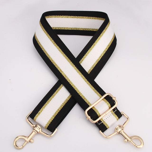 Black White & Gold Stripe Strap